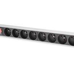 Digitus Steckdosenleiste mit Aluminiumprofil und Schalter, 8-fach CEE 7/5, 2 m Zuleitung Schutzkontaktstecker
