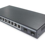 Digitus 8-Port Gigabit PoE Netzwerkswitch, Desktop, L2 managed, 2 Uplinkports, SFP, 86 W, af/at