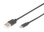 Digitus USB Anschlusskabel, Typ A - micro B St/St, 1.8m, USB 2.0 kompatibel, sw