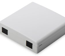 Digitus Anschlussdose (FTTH) für 2x SC Simplex, LC Duplex 2x Spleißhalter, 19x86x86 mm, Grau (RAL 7035)