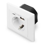 Digitus Sicherheits-Steckdose für Unterputzmontage mit 1 x USB Type-C, 1 x USB A