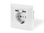 Digitus Sicherheits-Steckdose für Unterputzmontage mit 2 USB-Ports
