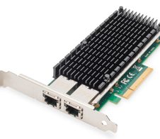 Digitus 2-Port 10 Gigabit Ethernet Netzwerkkarte, RJ45, PCI Express, Intel Chipsatz