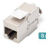 Digitus CAT 6A Keystone Modul, geschirmt, 8 Stück. werkzeugfreie Verbindung