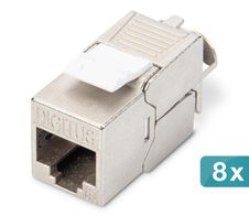 Digitus CAT 6A Keystone Modul, geschirmt, 8 Stück. werkzeugfreie Verbindung