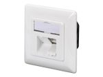 Digitus CAT 6A Klasse EA, Anschl.dose, geschir.,2xRJ45,LSA reinweiß, Unterputz, horizontale Kabelinstallation
