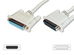 DIGITUS Datatransfer Verlängerungskabel, D-Sub25 St/Bu, 5.0m, Seriell/Parallel, vergossen, be