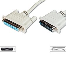 DIGITUS Datatransfer Verlängerungskabel, D-Sub25 St/Bu, 5.0m, Seriell/Parallel, vergossen, be