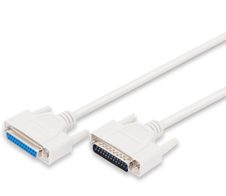 DIGITUS Datatransfer Verlängerungskabel, D-Sub25 St/Bu, 2.0m, Seriell/Parallel, vergossen, be