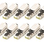 Digitus CAT 6A Feldstecker, STP mit Staubschutzkappe, Knickschutz - 10 Stk.