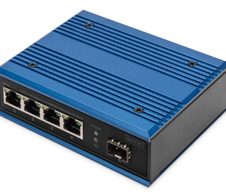 Digitus 4 Port Gigabit Ethernet Netzwerk PoE Switch, Industrial, Unmanaged, 1 SFP Uplink
