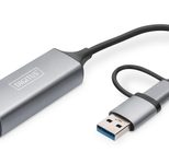 Digitus USB Type-C™ Gigabit Ethernet Adapter 2.5G, USB-C™ + USB A (USB 3.1/3.0)