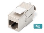 Digitus CAT 6A Keystone Modul, geschirmt, 4 Stück werkzeugfreie Verbindung