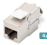 Digitus CAT 6A Keystone Modul, geschirmt, 4 Stück werkzeugfreie Verbindung