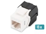 Digitus CAT 6 Keystone Modul, ungeschirmt, RJ45 zu LSA, werkzeugfreier Anschluss, inkl. Kabelbinder, 8 Stk.