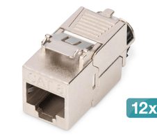 Digitus Cat.8.I Keystone Modul geschirmt, werkzeuglos, Staubkappe, 12 Stk.