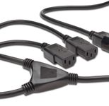 Digitus Netzverteilerkabel, C14 - 2x C13 St/Bu, 1.7m, H05VV-F3G  1.0qmm/0.75qmm, sw