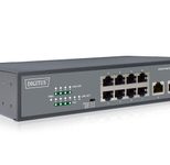 Digitus 8-Port Fast Ethernet PoE Switch, 19 Zoll, Unmanaged, 2 Uplinks