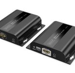 Digitus HDMI IP Extender Set, 4K/60Hz 120/200 m, PoE, One-to-Many, CAT, Schwarz