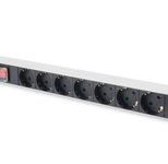 Digitus Steckdosenleiste mit Aluminiumprofil und Schalter, 7-fach Schutzkontaktsteckdose, 2 m Zuleitung Schutzkontaktstecker