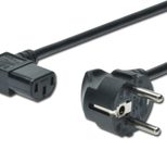 Digitus Netzanschlusskabel, CEE 7/7 (Typ-F) - C13, 90ø gewinkel M/F, 1.8m, H05VV-F3G 0.75qmm, sw