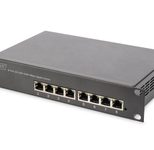 Digitus 8-Port Gigabit PoE Netzwerkswitch, 10 Zoll, L2 managed, 80 W, af/at