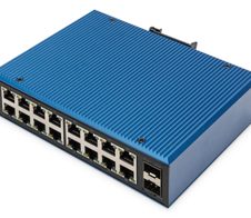 Digitus 16 Port Gigabit Ethernet Netzwerk Switch, Industrial, Unmanaged, 2 SFP Uplink