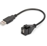 Digitus USB 2.0 Keystone Modul für DN-93832, mit 16 cm Kabel, schwarz (RAL 9005)