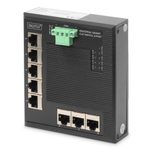 Digitus 8 Port Gigabit Ethernet Netzwerk Switch, Flat, Industrial, Unmanaged