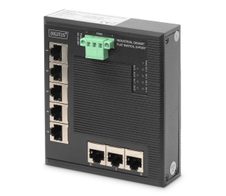 Digitus 8 Port Gigabit Ethernet Netzwerk Switch, Flat, Industrial, Unmanaged