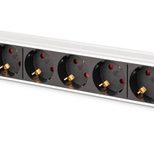 Digitus DN-95437 Stromverteilereinheit (PDU) 9 AC-Ausgänge 1U Schwarz, Silber