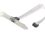 Digitus Serielles Slotblechkabel, D-Sub9 - IDC 2x5pin St/Bu, 0.25m, Seriell, DTK, be