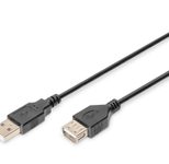 Digitus USB Verlängerungskabel, Typ A St/Bu, 1.8m, USB 2.0 geeignet, sw