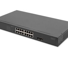 Digitus 16-Port Gigabit Netzwerkswitch, 19 Zoll, unmanaged, 2 Uplink Ports, SFP