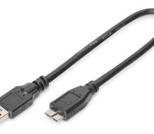 Digitus USB 3.0 Anschlusskabel, USB A - Micro USB B St/St, 0.25m, USB 3.0 konform, sw