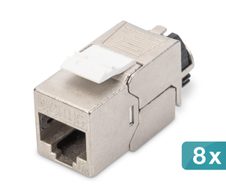 Digitus CAT 6A Keystone Modul, geschirmt, 8 Stück werkzeugfreie Verbindung