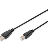 Digitus USB Anschlusskabel, Typ A - B St/St, 1.8m, USB 2.0 geeignet, sw