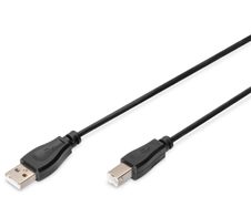 Digitus USB Anschlusskabel, Typ A - B St/St, 1.8m, USB 2.0 geeignet, sw