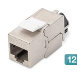 Digitus CAT 6A Keystone Jack, geschirmt, 12 Stück werkzeugfreie Verbindung