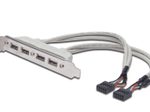 Digitus USB Slotblechkabel, 4x Typ A - 2x10pin IDC Bu/Bu, 0.25m, USB 2.0 kompatibel, be