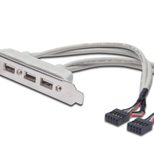 Digitus USB Slotblechkabel, 4x Typ A - 2x10pin IDC Bu/Bu, 0.25m, USB 2.0 kompatibel, be