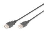 Digitus USB 2.0 Verlängerungskabel, Typ A St/Bu, 1.8m, USB 2.0 konform, sw