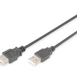 Digitus USB 2.0 Verlängerungskabel, Typ A St/Bu, 1.8m, USB 2.0 konform, sw