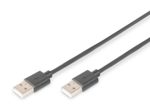 Digitus USB 2.0 Anschlusskabel, Typ A St/St 1.8m, USB 2.0 konform, sw