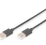 Digitus USB 2.0 Anschlusskabel, Typ A St/St, 1.0m, USB 2.0 konform, sw