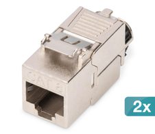 Digitus Cat.8.I Keystone Modul geschirmt, werkzeuglos, Staubkappe, 2 Stk.