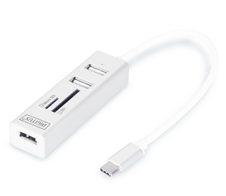 Digitus USB Typ-C™ OTG 3-Port Hub + Kartenleser