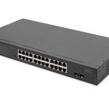 Digitus 24-Port Gigabit Netzwerkswitch, 19 Zoll, unmanaged, 2 Uplink Ports, SFP
