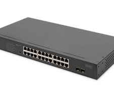 Digitus 24-Port Gigabit Netzwerkswitch, 19 Zoll, unmanaged, 2 Uplink Ports, SFP