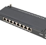 Digitus CAT 6A Slim Patch Panel, geschirmt, 8-Port, 0,5 HE, 10", schwarz